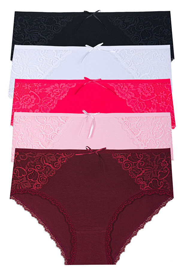 High Waist Lace Bato 5-Piece Panties 5160-1