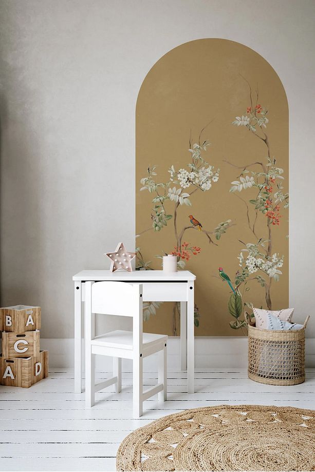Bahar Çiçekleri ve Kuşlar Boho Kemer Arch Modern Duvar Sticker - 5