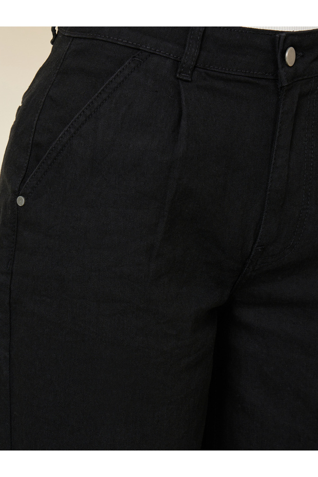 جينز سادة واسع الساق - 3