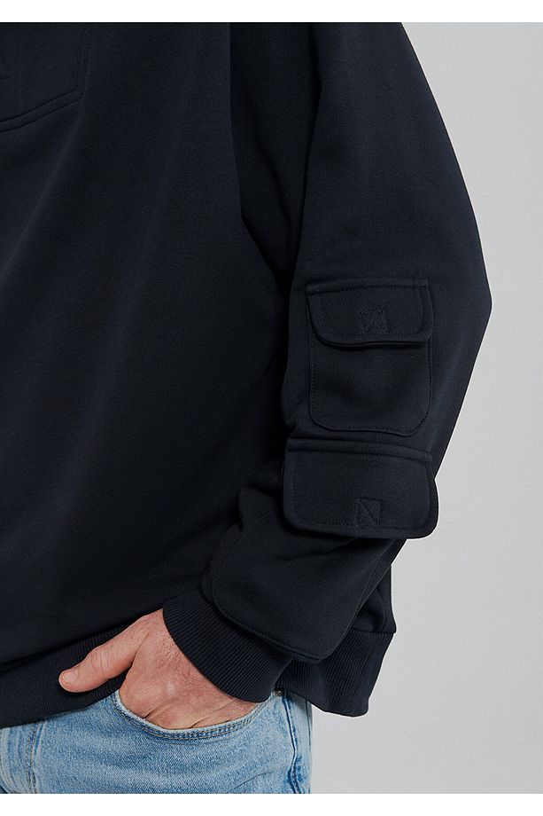 Cep Detaylı Kapüşonlu Sweatshirt 0S10097-80022 - 6