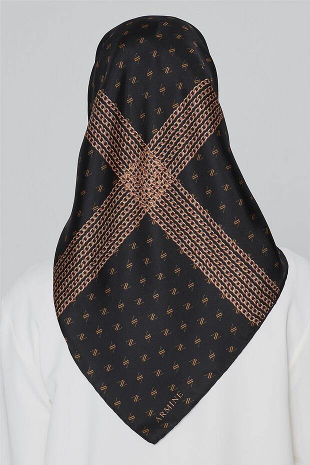 Özel Nostalji Serisi Twill İpek Eşarp Modelleri 8113D-06 - 3