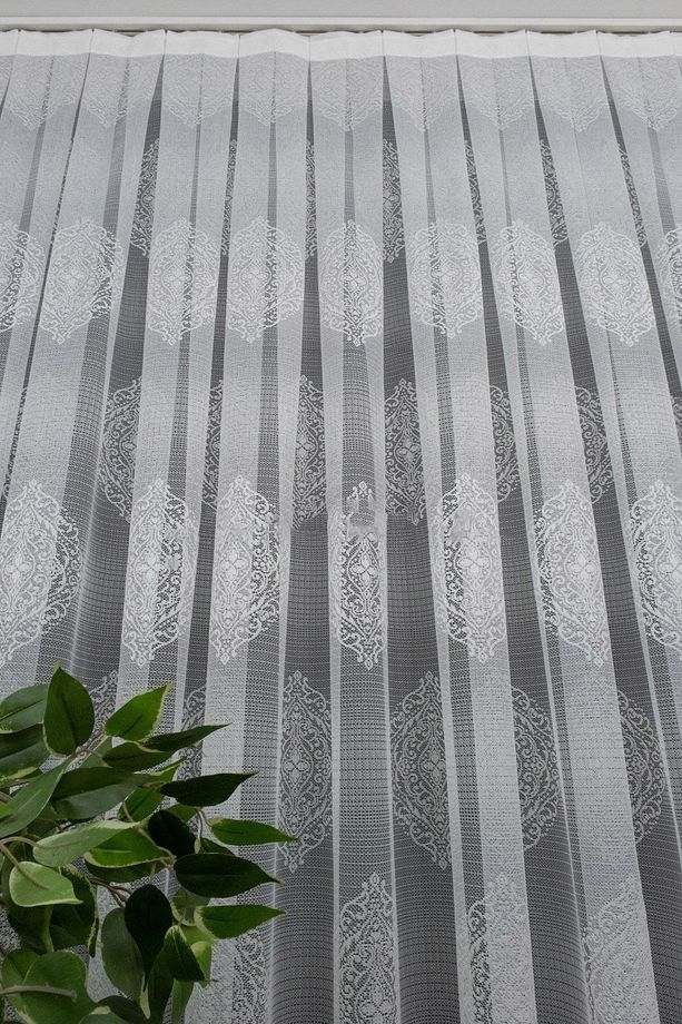 Taç Damask Kullanıma Hazır Sık Pile Tül Perde Tek Kanat - 6