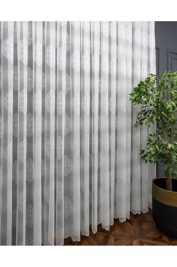 Taç Damask Kullanıma Hazır Sık Pile Tül Perde Tek Kanat - 4