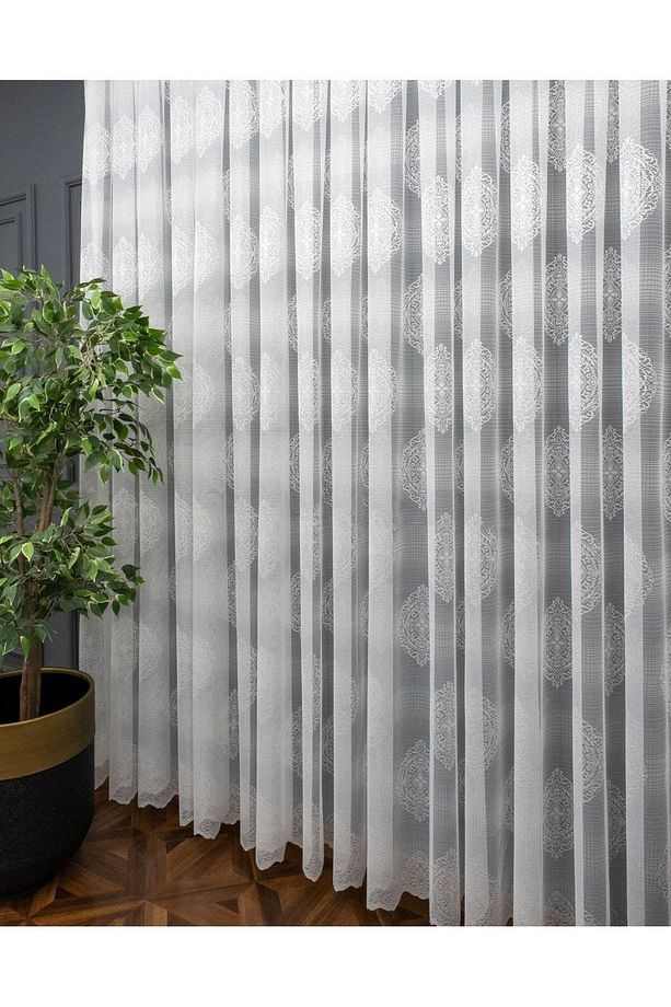 Taç Damask Kullanıma Hazır Sık Pile Tül Perde Tek Kanat - 7