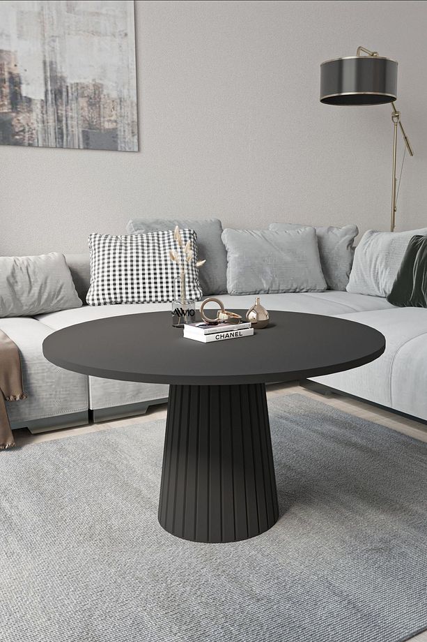 Woven Lake MDF AYAK  Modern Yuvarlak Orta Sehpa 70 CM - 3