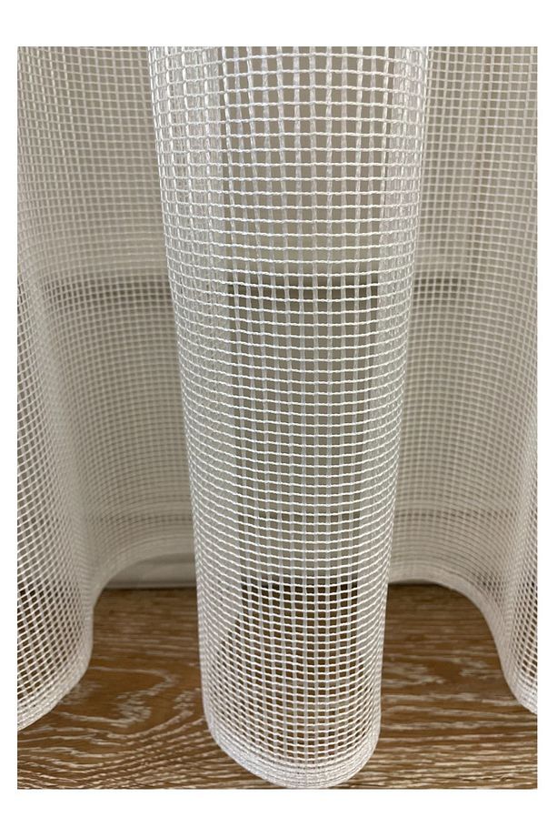 Modern Dokulu Örme 1/2,5 Pile - Ekru - Krem Tül Perde - 6