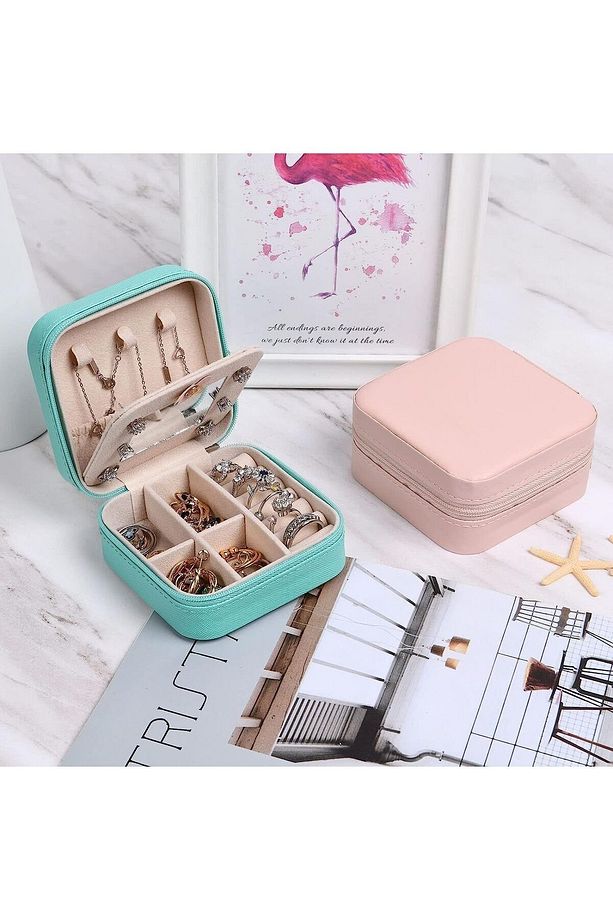 Takı Kutusu, Mücevher Ve Takı Kutusu Aynalı 2'li Paket (PEMBE VE YEŞİL) - 3