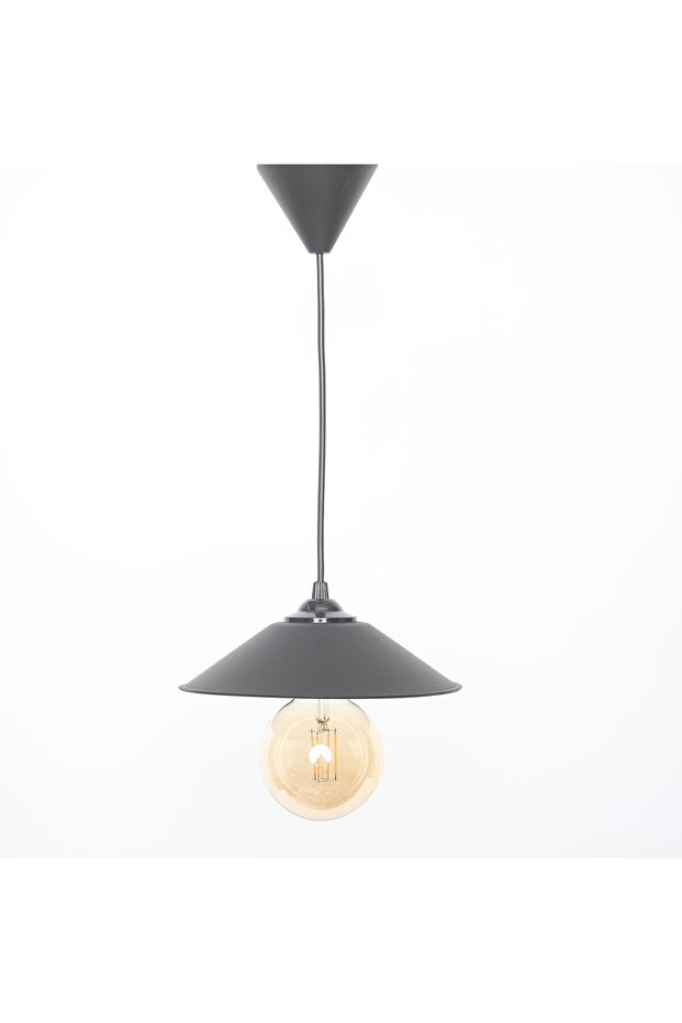 Tekli Rustik Tasarım Şapkalı Avize SİYAH - 2