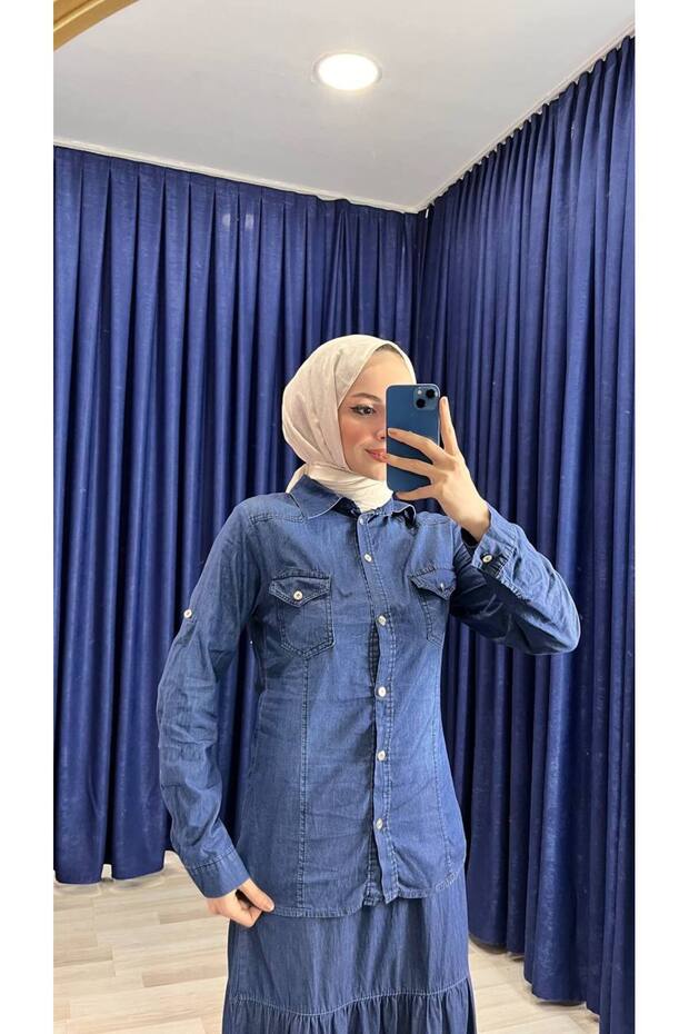 Kadın kot gömlek - 5