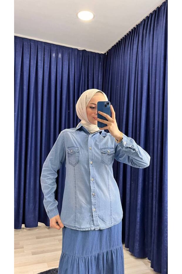 Kadın kot gömlek - 2