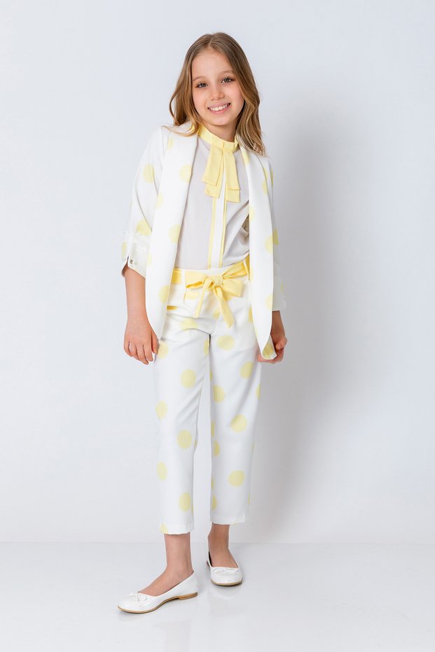 Girl's Open Front Polka Dot Jacket