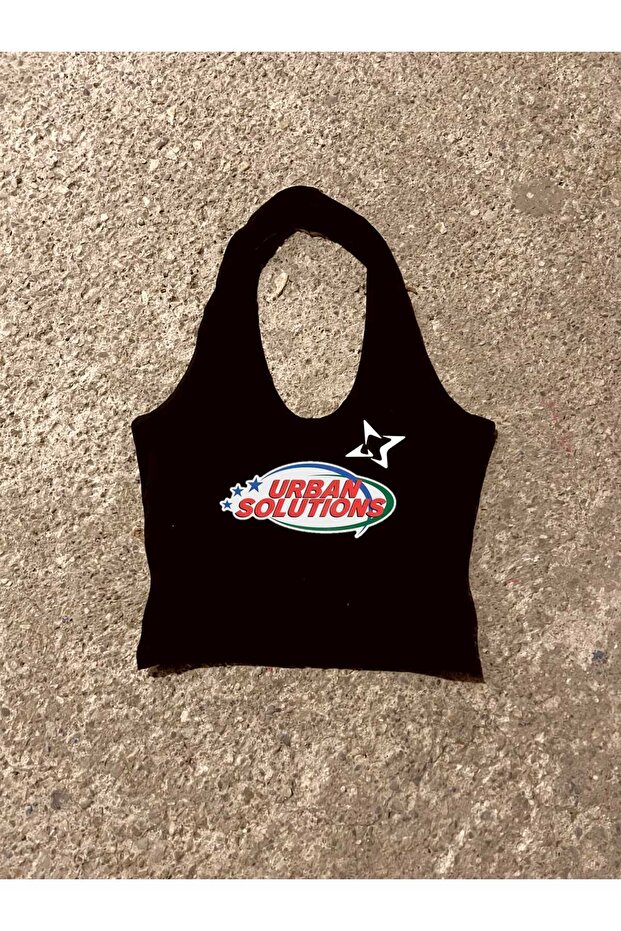 بلوزة هالترنيك برباط أسود - 1