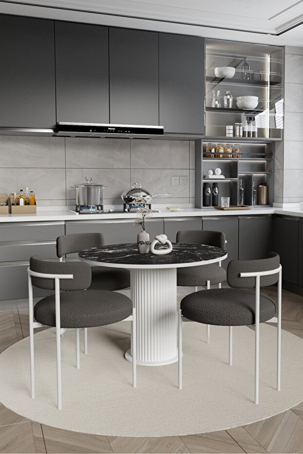 Alize Bohem Lake Mdf Ayak 4'lü Teddy Sandalye 90x90 Masa Sandalye Takımı - 1