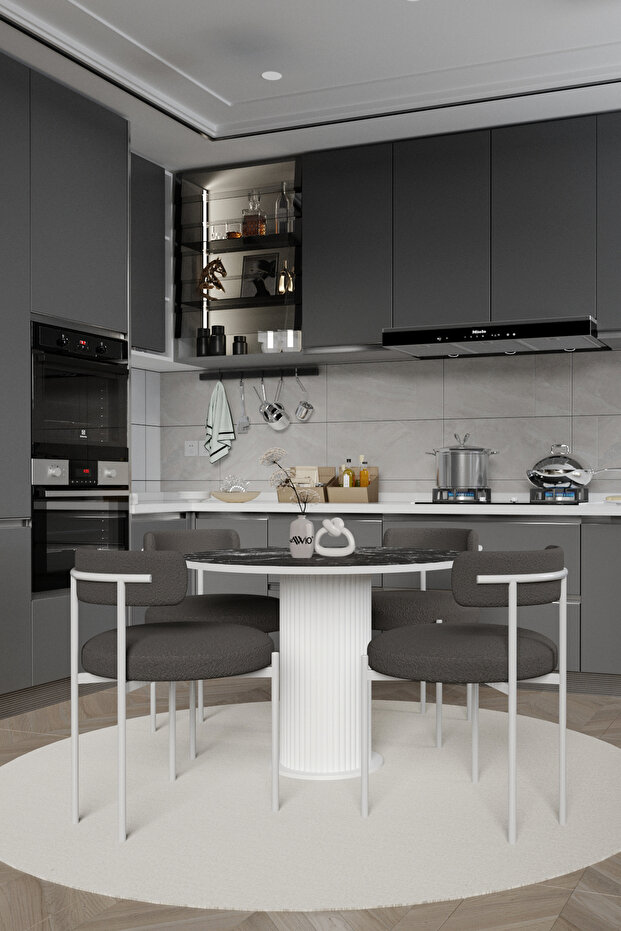 Alize Bohem Lake Mdf Ayak 4'lü Teddy Sandalye 90x90 Masa Sandalye Takımı - 2