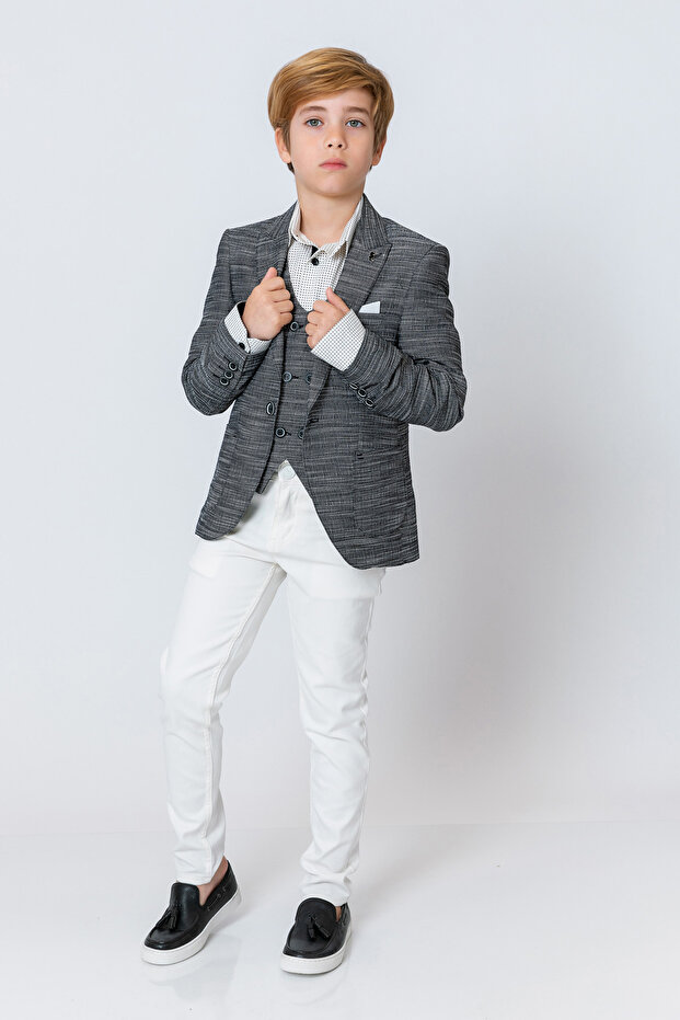 سترة للأولاد ذات زر واحد - 6