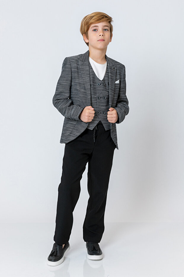 سترة للأولاد ذات زر واحد - 1