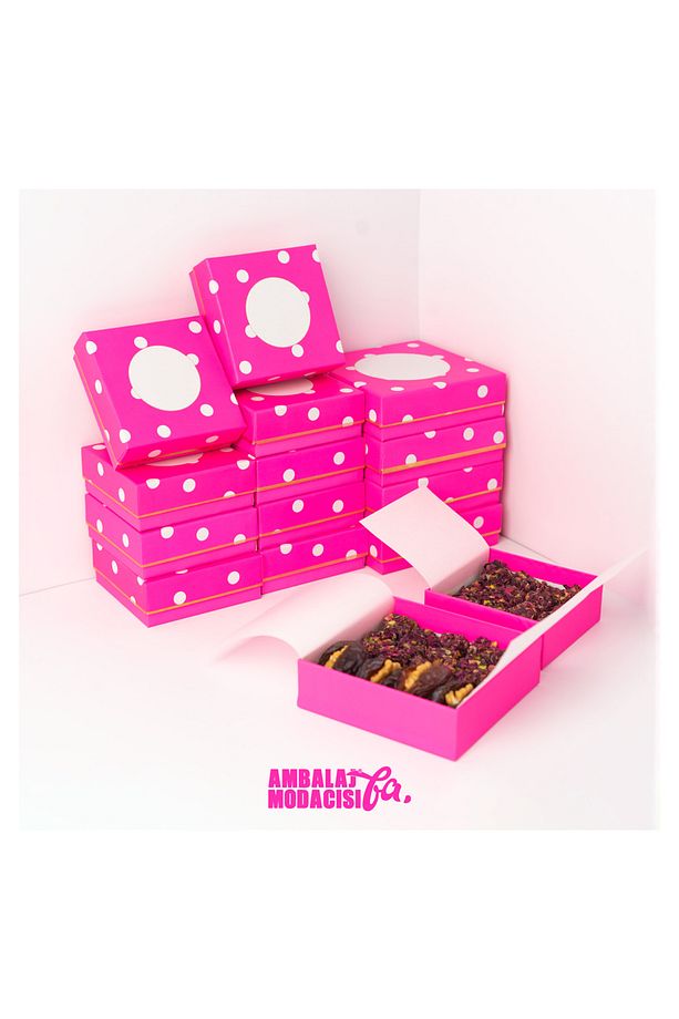 2024 Model / Xsmall Taslama Box Pembe 25 Adet ( 8.5x8.5x3.5 Cm ) - 1