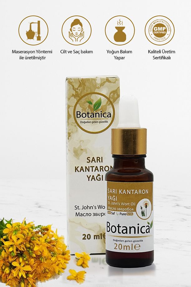Kantaron Yağı - Hypericum Perforatum - ( Saç Ve Cilt Bakımı ) Yara - Yanık Sarı Kantaron Yağı 20 ml - 1