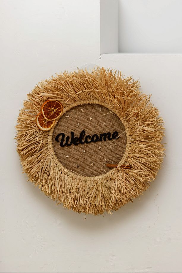 Welcome Hediyelik Rafya Kapı Duvar Süsü M085 - 1