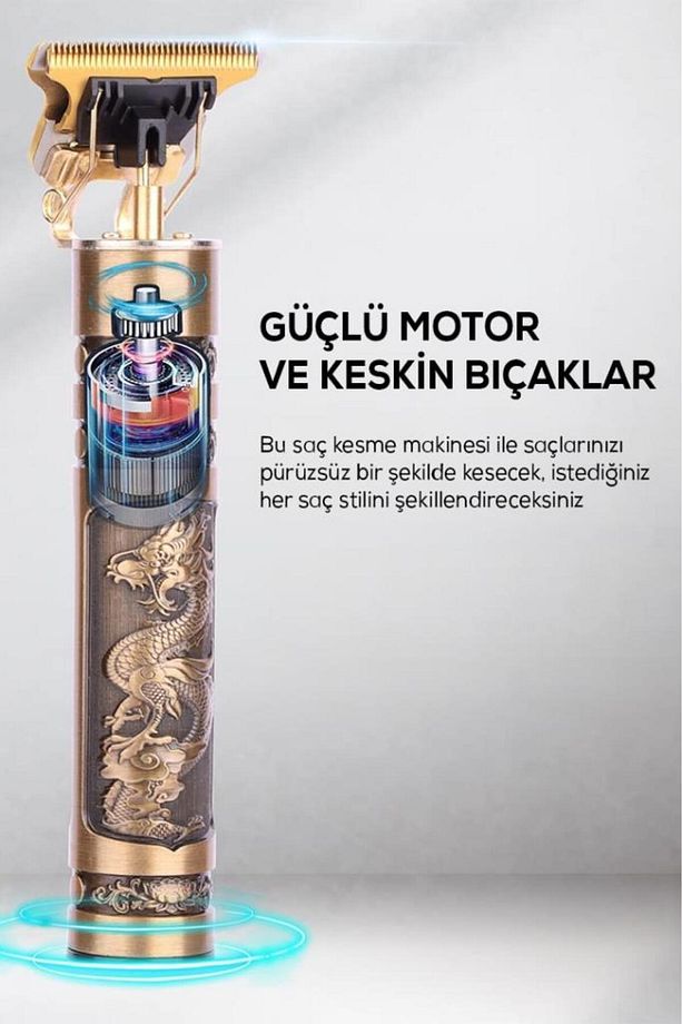 Ejderha Tasarımlı Demir Tıraş Makinesi - 4