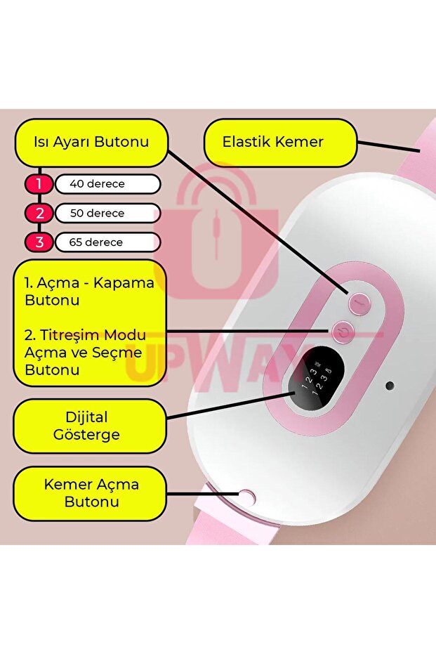 Şarjlı Titreşimli Sıcak Terapi Kemeri - 6