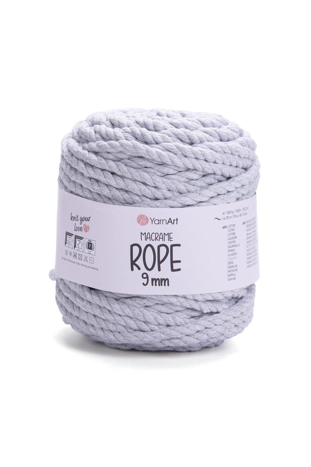 MACRAME ROPE 9MM - MACRAME HAND KNITTING STRING GRAY-756