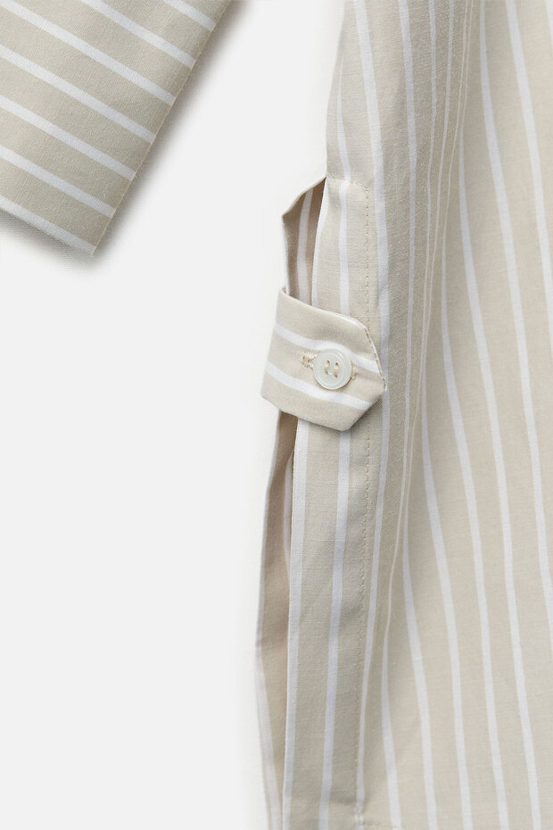 Yırtmaçlı Oversize Gömlek - 8