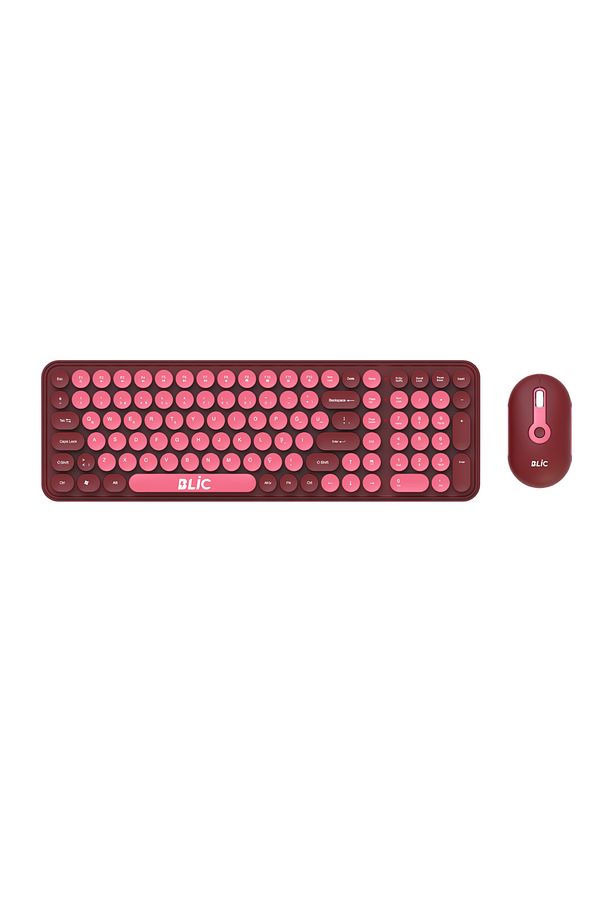 BKB6 Pembe Ev Ofis İş Yeri 2.4 GHz Kablosuz Klavye Mouse Seti - 1