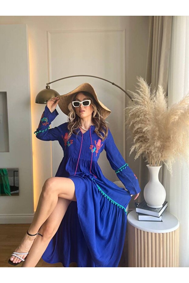 NAKIŞLI UZUN ELBİSE - 1