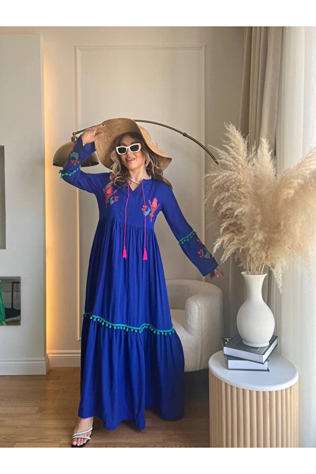 NAKIŞLI UZUN ELBİSE - 4