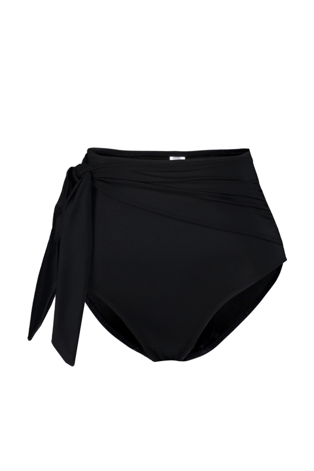 Siyah Bağlamalı Hipster Yüksek Bel Bikini Altı TBESS24BA00147 - 9