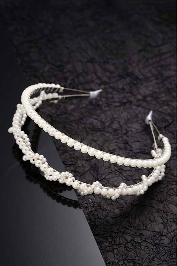 Pearl Wrapped Double Row Crown
