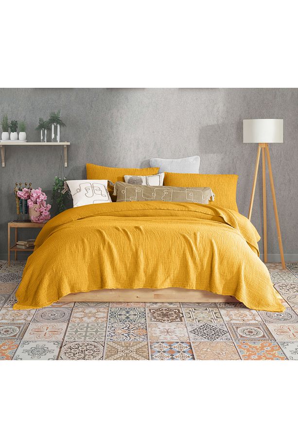 Hardal 4 Katlı Multi Muslin %100 Pamuk Xl Tek Kişilik Saçaksız 180 X 240cm - 3