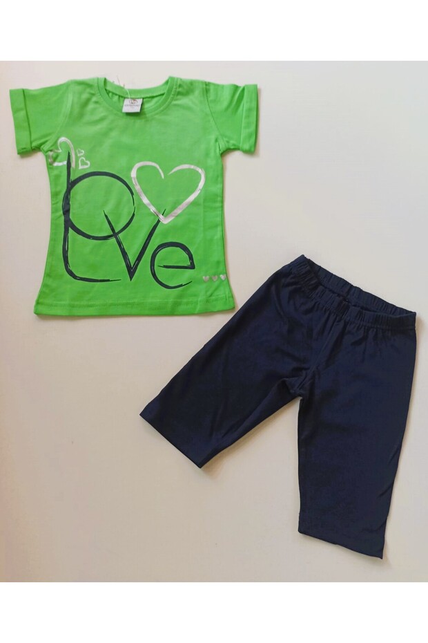 100% Cotton Single Jersey Short Sleeve Pajamas and Top Set for Girls Set of 2