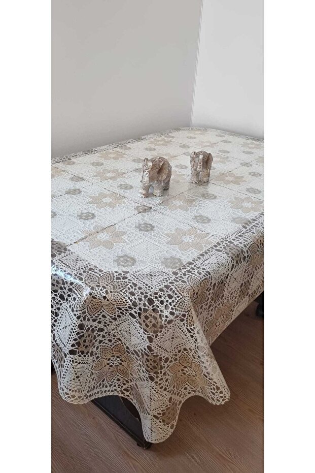 Meiwa Lace Look PVC Tablecloth