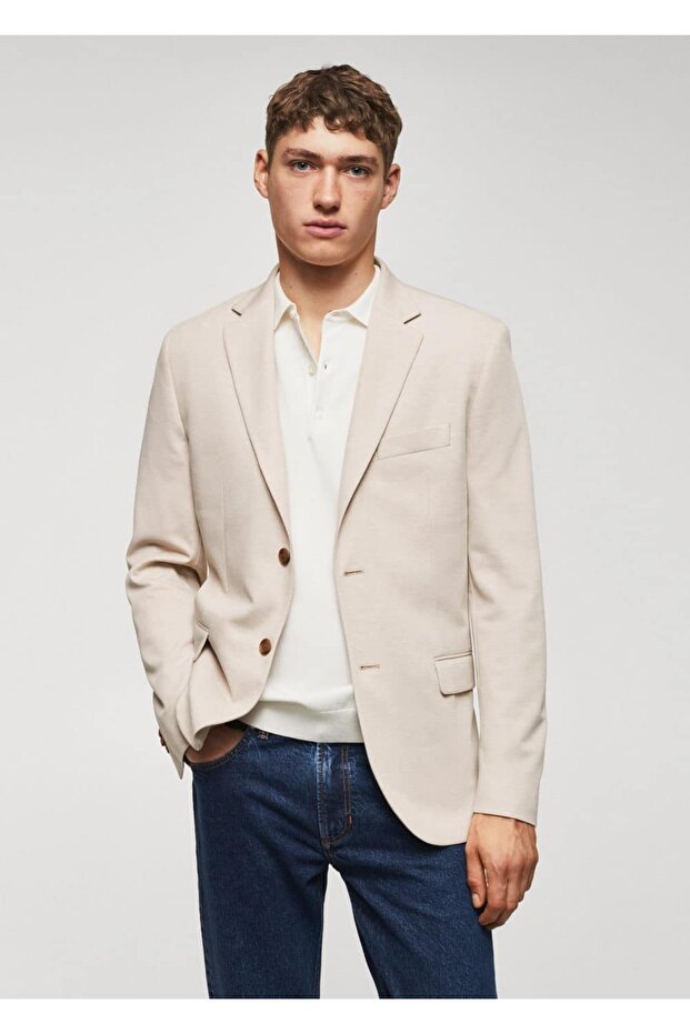 Schmal geschnittene Mini-Webblazerjacke - 1