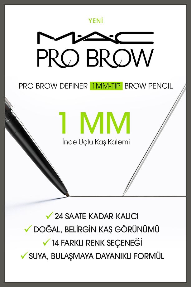 M·a·c Pro Brow Definer 1mm Uçlu Kaş Kalemi - Thunder 0.3 G - 4