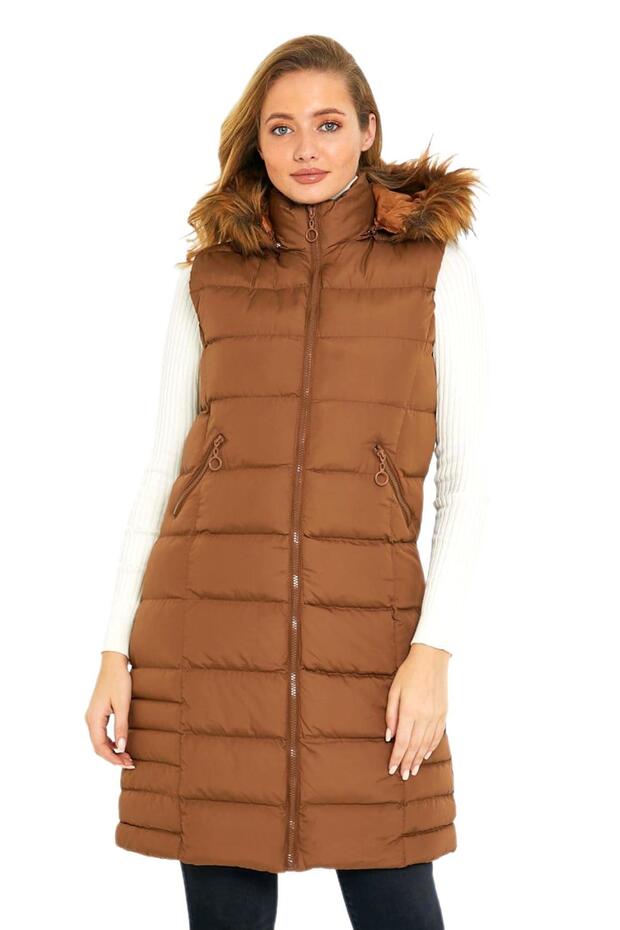 Kadın Kapüşonlu Uzun Yelek 5003 Bgl-st01646 - 2