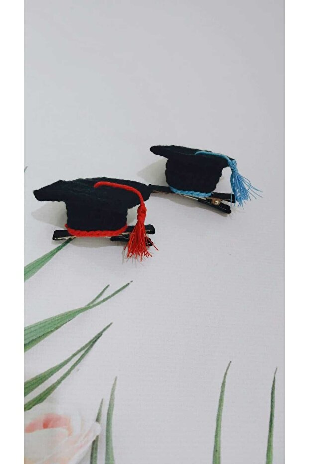 Graduation Themed Hat Design Hair Accessory Cap Handmade 2-Piece Clip Buckle