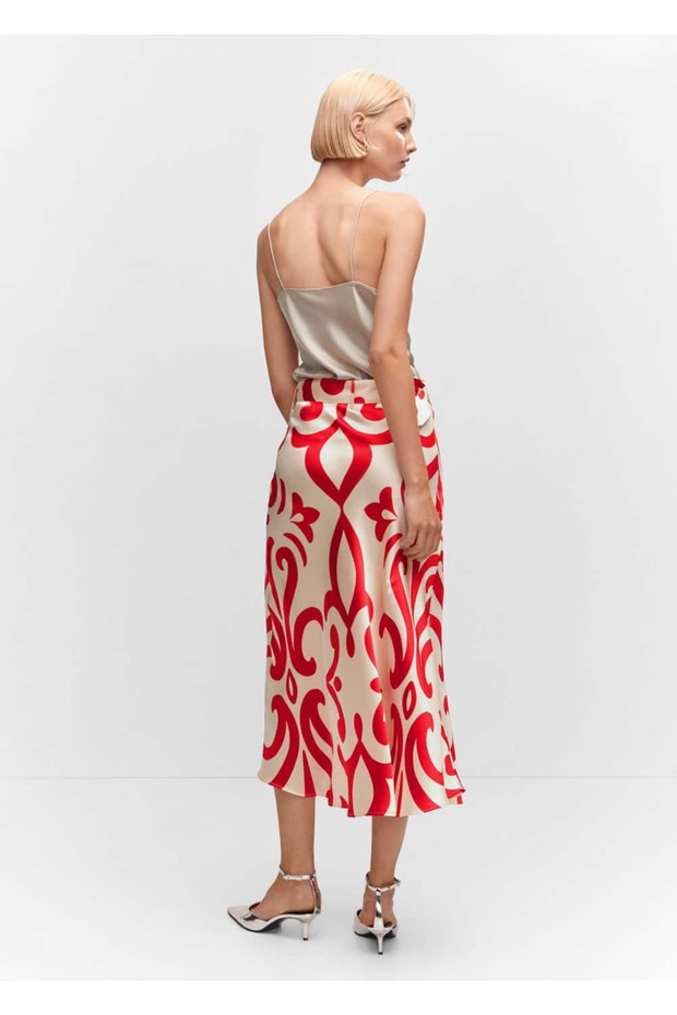 Kemerli Desenli Etek - 4