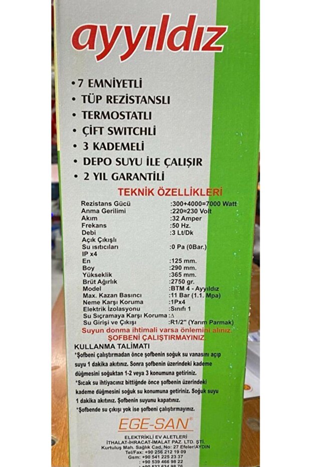 Egesan Elektrikli Banyo Şofbeni Serisi - 2