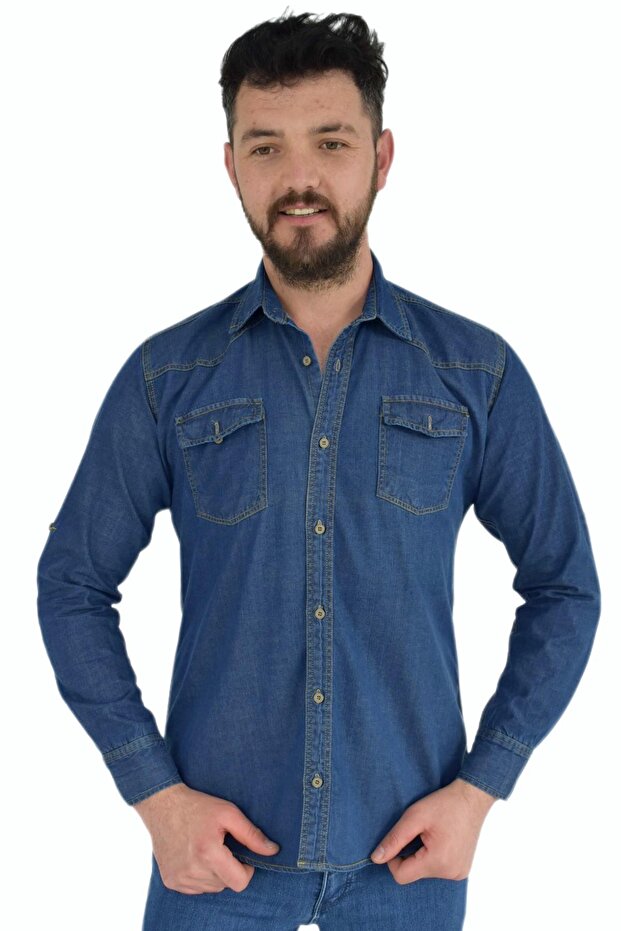 Men's Denim Double Pocket Shirt Silim Fit Bgl-st02756