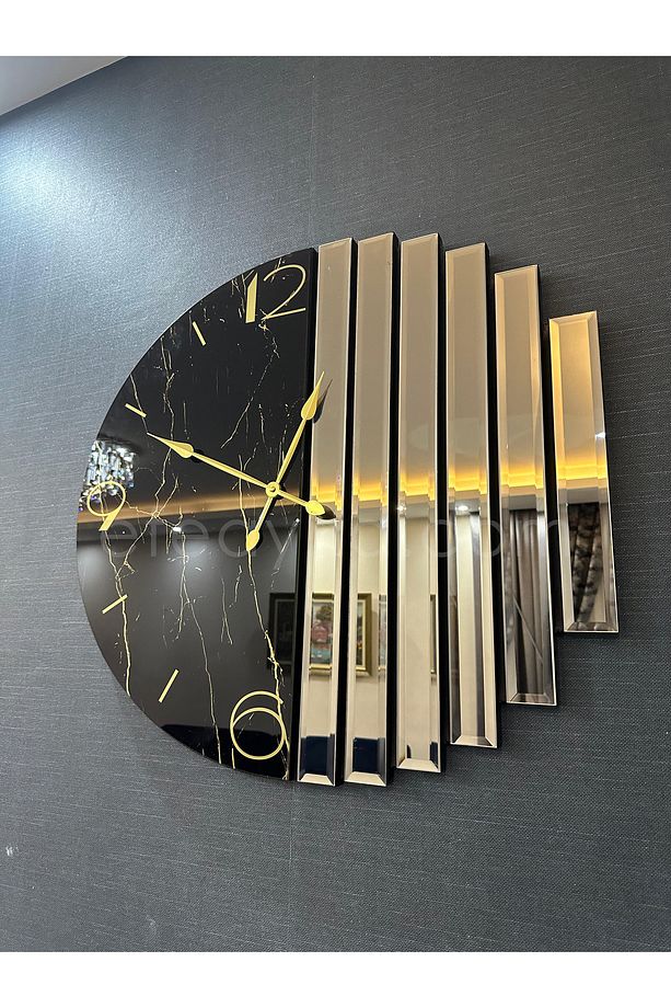Ritmik Model -bronz Ayna Duvar Saati 70cm - 3