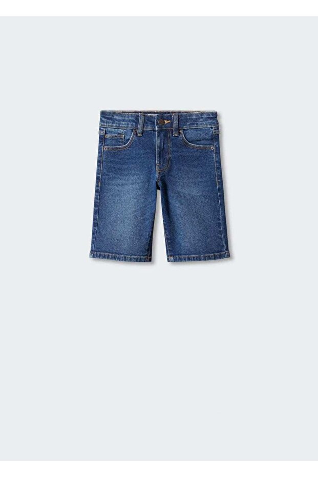 Pamuklu denim şort - 3