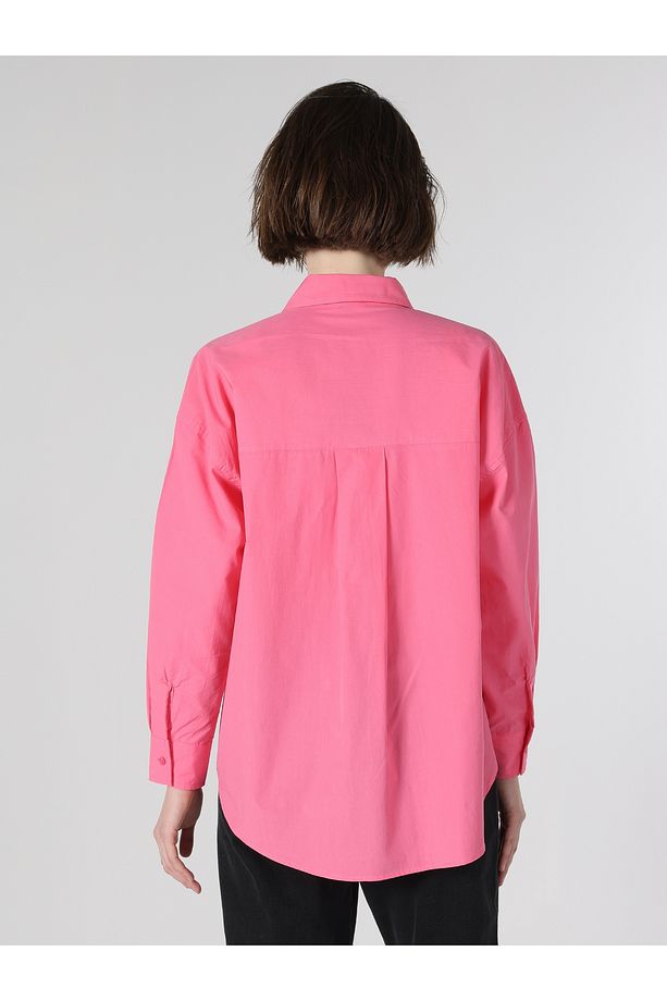 Regular Fit Pembe Kadın Uzun Kol Gömlek Cl1058726 - 2