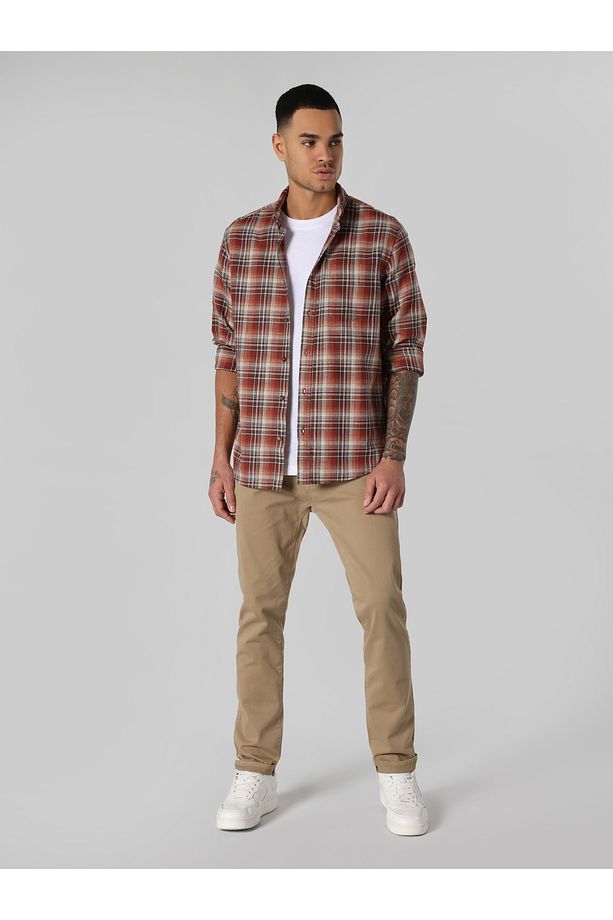 Regular Fit Kareli Çok Renkli Erkek Uzun Kol Gömlek Cl1061661 - 5