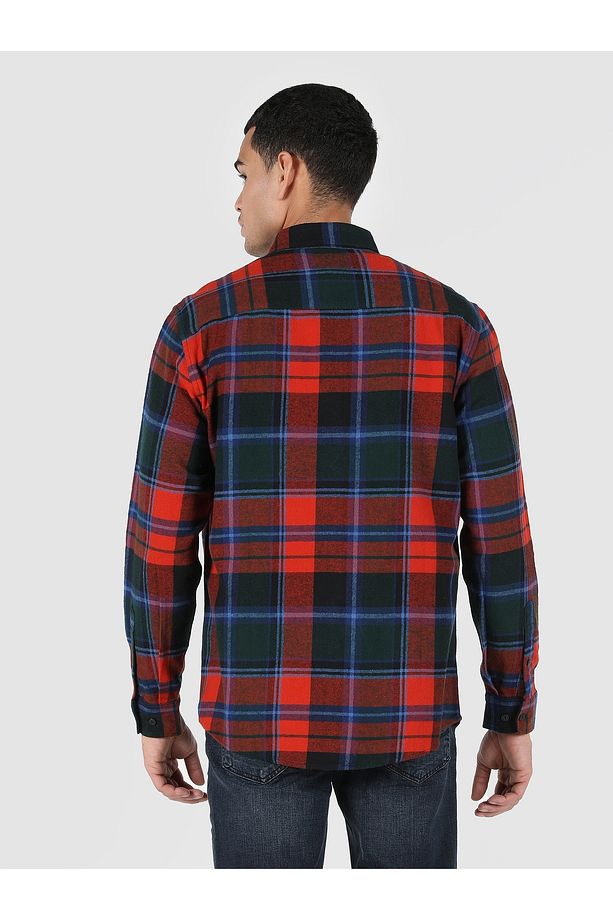 Regular Fit Ekoseli Turuncu Erkek Uzun Kol Gömlek Cl1061662 - 2