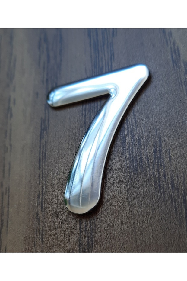 4.2 Cm Metal Krom Kendinden Yapışkanlı Kapı Numarası No7 - 2