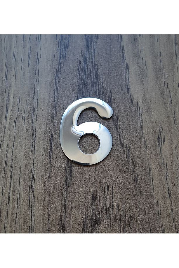 Metal Krom Kendinden Yapışkanlı Kapı Numarası No6 4.2 cm - 1