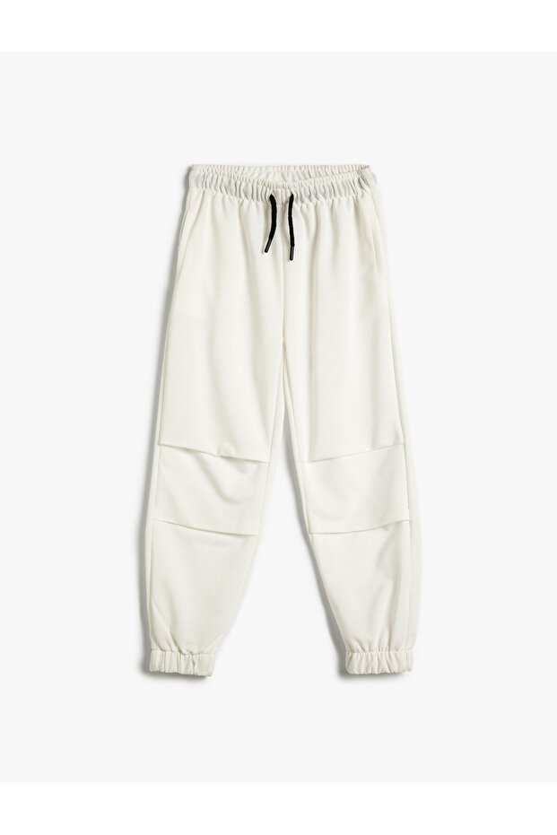 Basic Jogger Sweatpants Tie Waist Pocket Floor Detailed